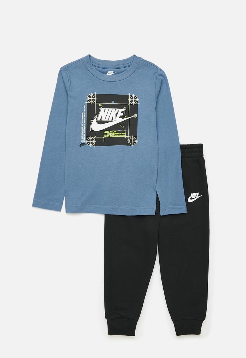 Nike - Nkb b nsw club+ badge long sleeve pant - black