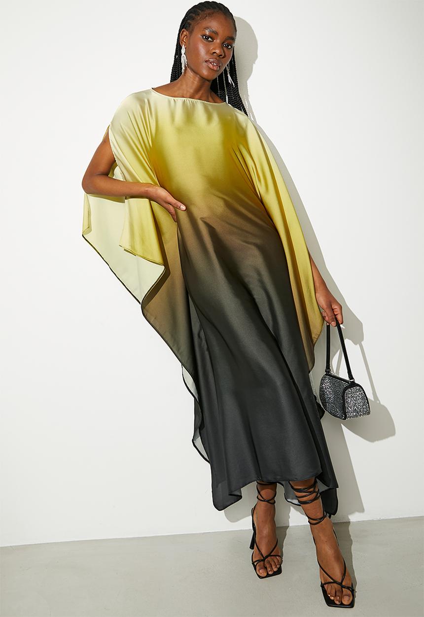 VELVET - Slash Neck Kaftan Dress - Golden Dust Ombre