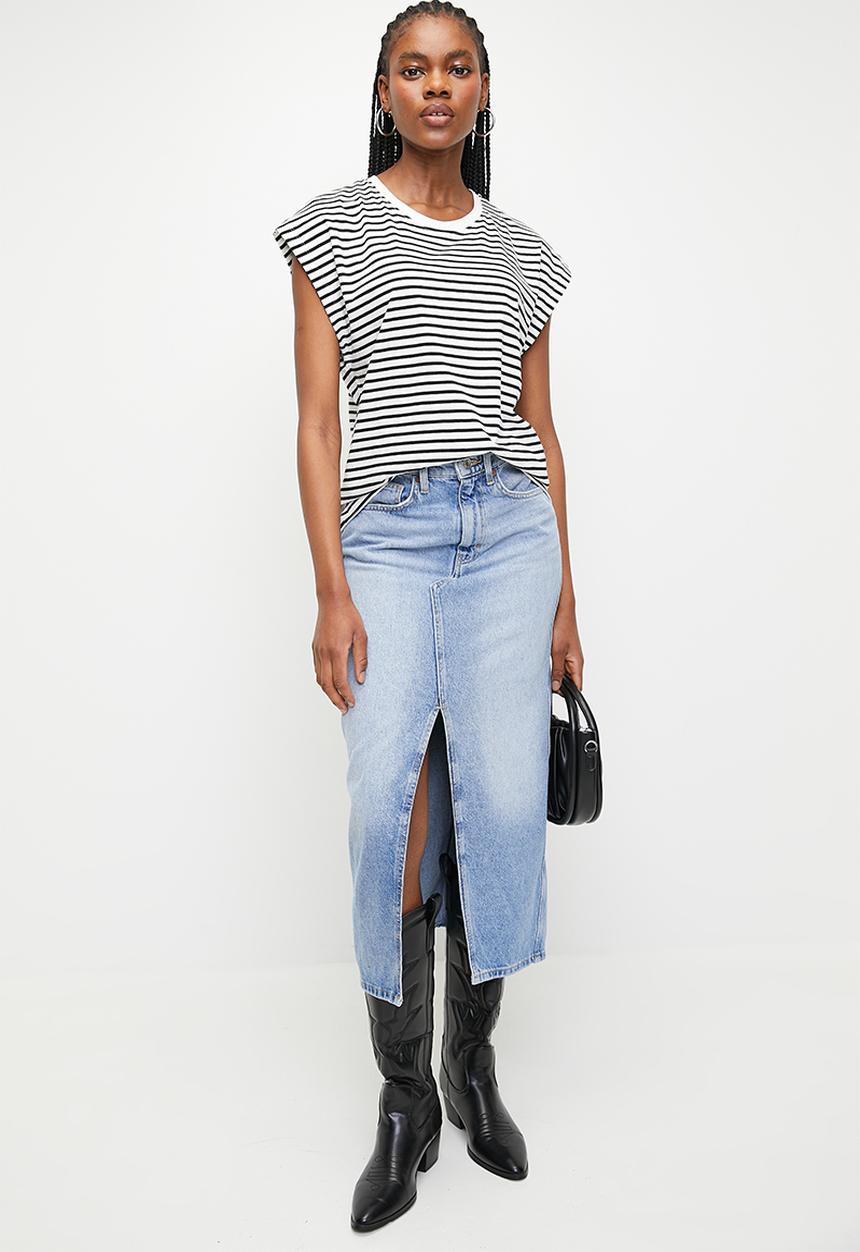 Superbalist - Extended sleeve top - off white & black