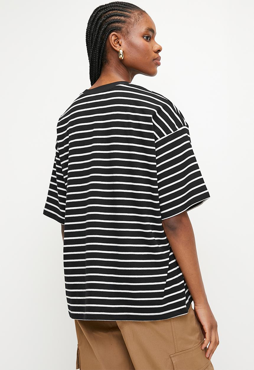 Superbalist - Oversized stripe tee - black & white