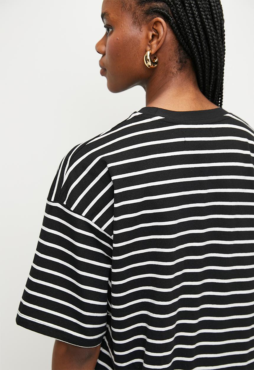 Superbalist - Oversized stripe tee - black & white