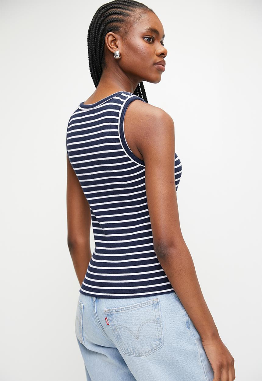 Superbalist - Stripe vest - navy & white 