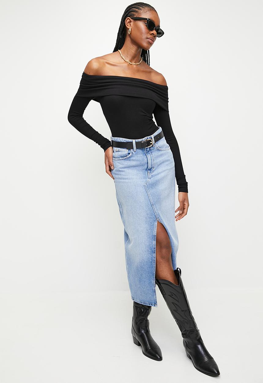 Superbalist - Fitted off the shoulder tee - black