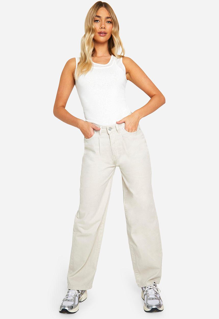 boohoo - Basics extreme wide leg jeans - ecru