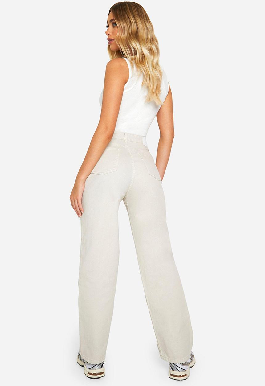 boohoo - Basics extreme wide leg jeans - ecru