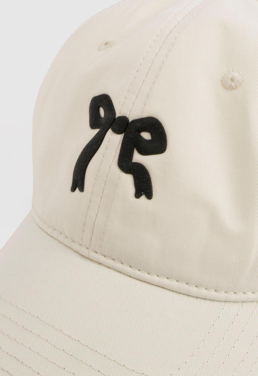 boohoo - Bow embroidered cap - cream