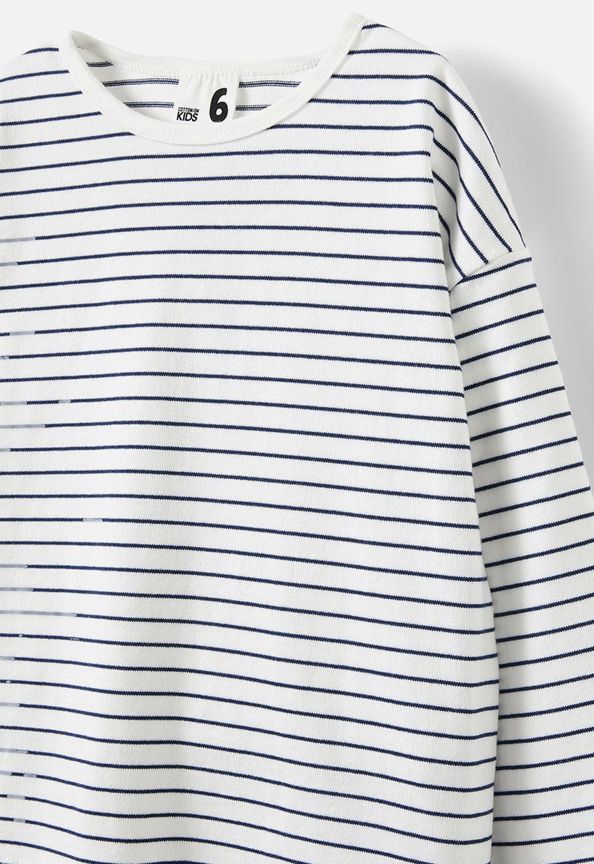 Cotton On - Piper long sleeve tee - in the navy/vanilla stripe