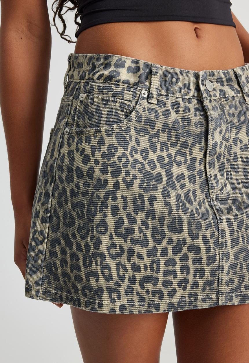 Factorie - The Everyday Denim Skirt - Cool Leopard