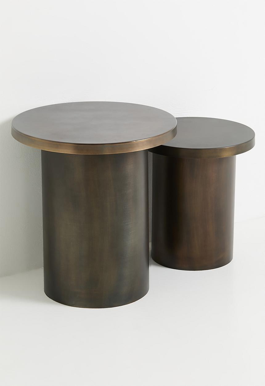 Sixth Floor - Grace nested brass side tables - metallic