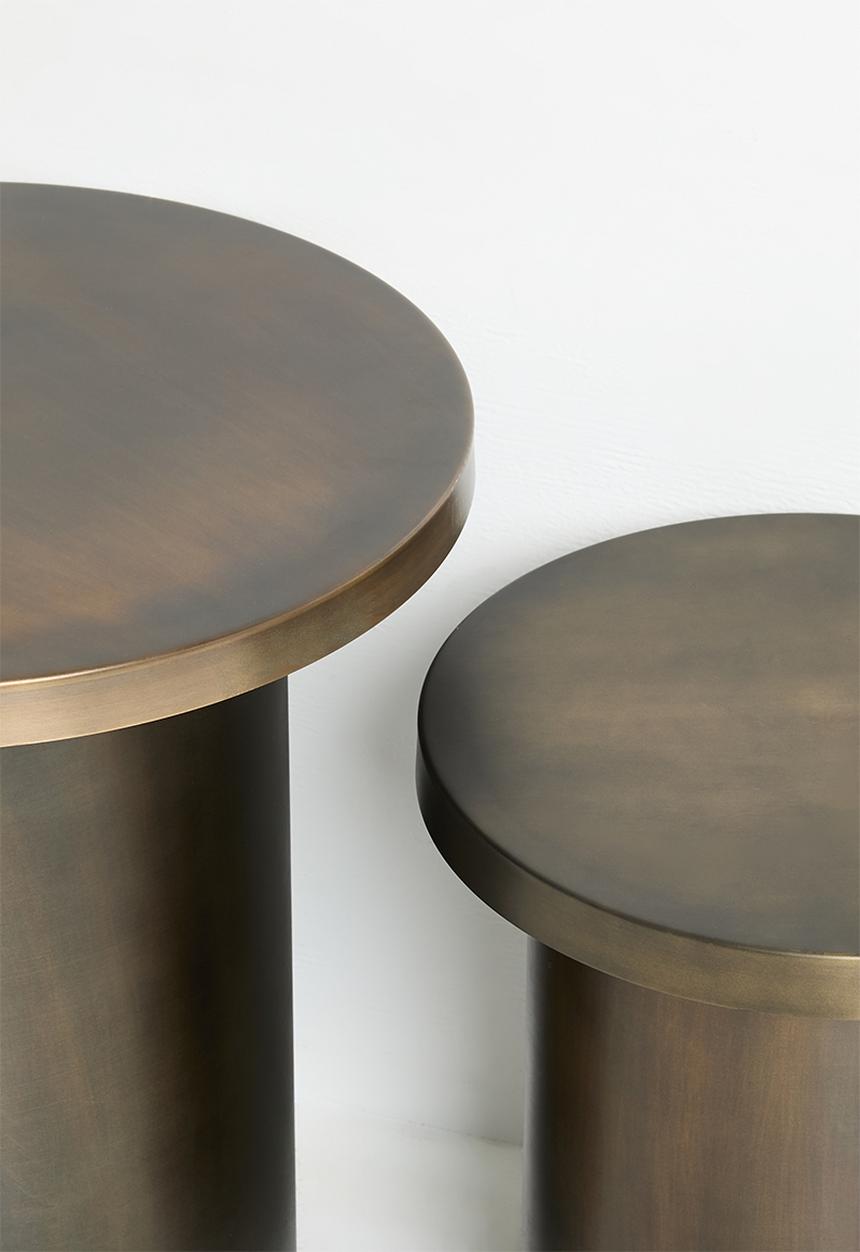 Sixth Floor - Grace nested brass side tables - metallic