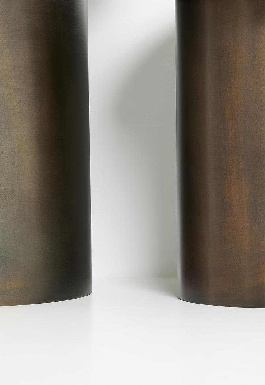 Sixth Floor - Grace nested brass side tables - metallic