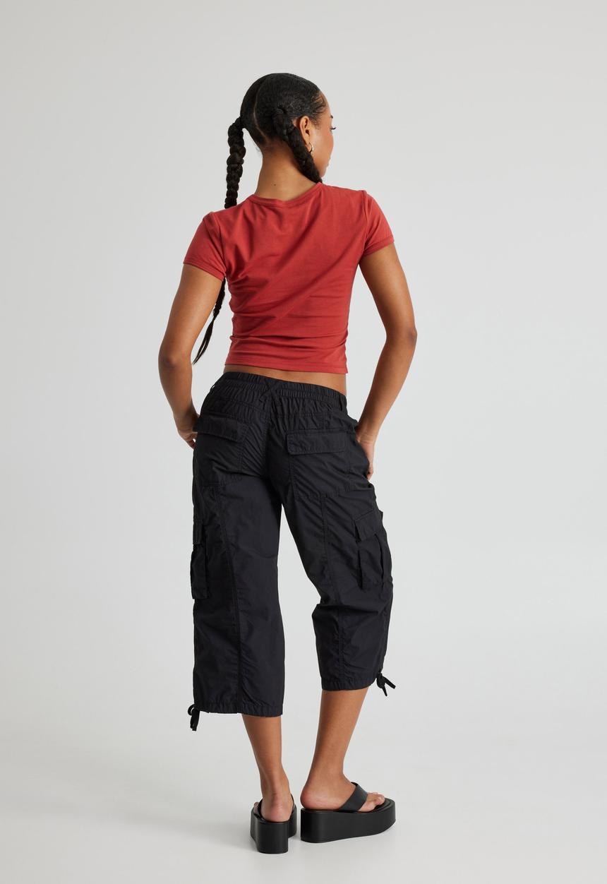 Factorie - Woven Capri Cargo - Black