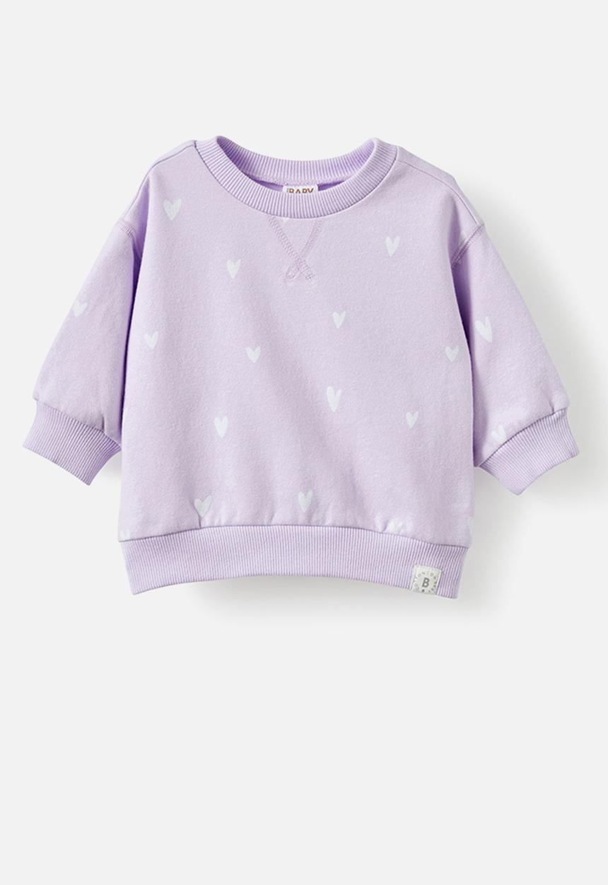 Cotton On - Bundle alma drop shoulder sweater & felix track - vintage lilac/ditsy hearts