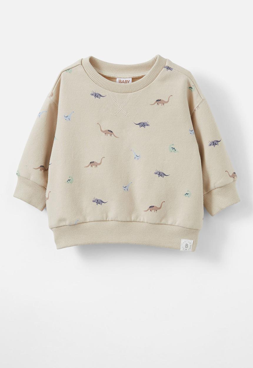 Cotton On - Bundle alma drop shoulder sweater & felix track - rainy day/ditsy dino