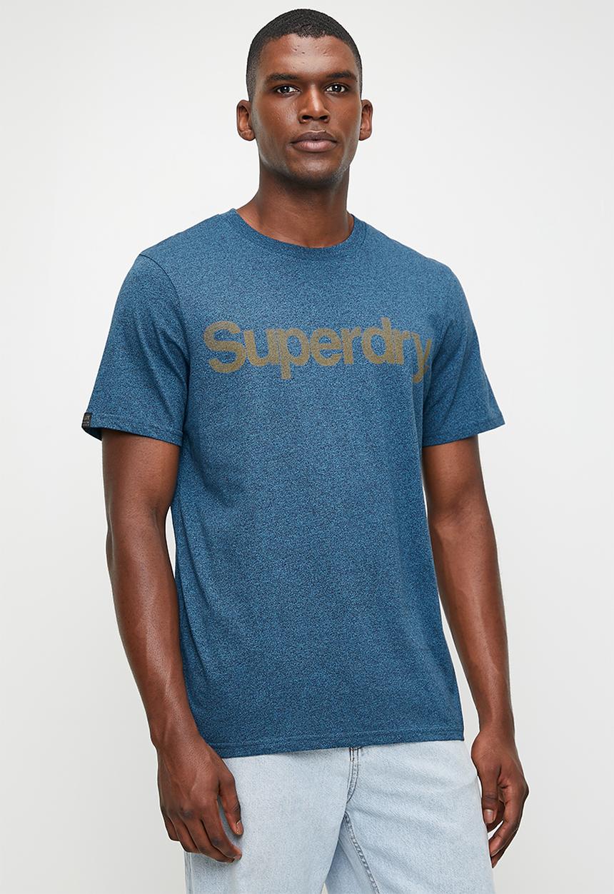 Superdry. - Classic core logo T-shirt - Charred Teal Grit