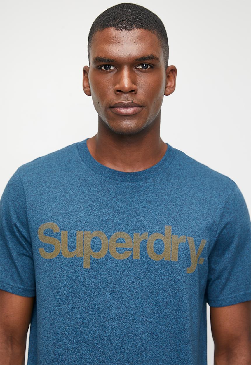 Superdry. - Classic core logo T-shirt - Charred Teal Grit