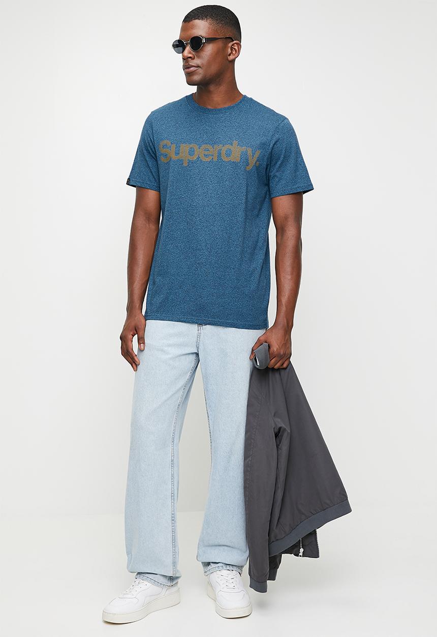 Superdry. - Classic core logo T-shirt - Charred Teal Grit