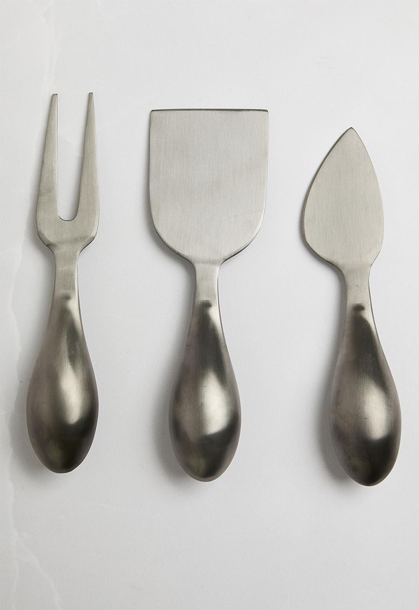Sixth Floor - Noir cheese knives set of 3 - Silver