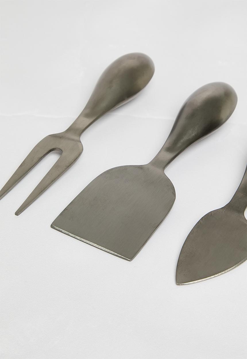 Sixth Floor - Noir cheese knives set of 3 - Silver