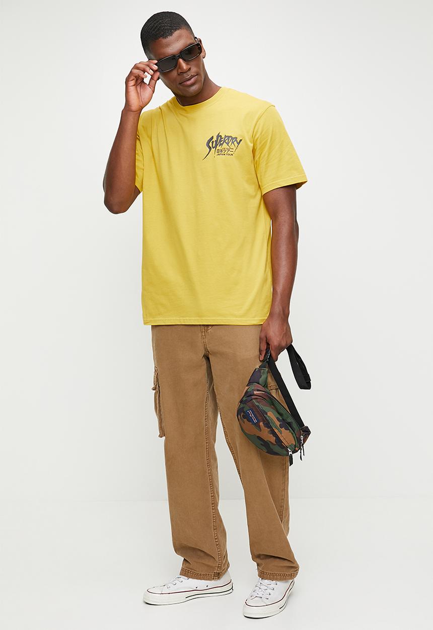 Superdry. - Lo-fi punk graphic loose tee - Oil Yellow