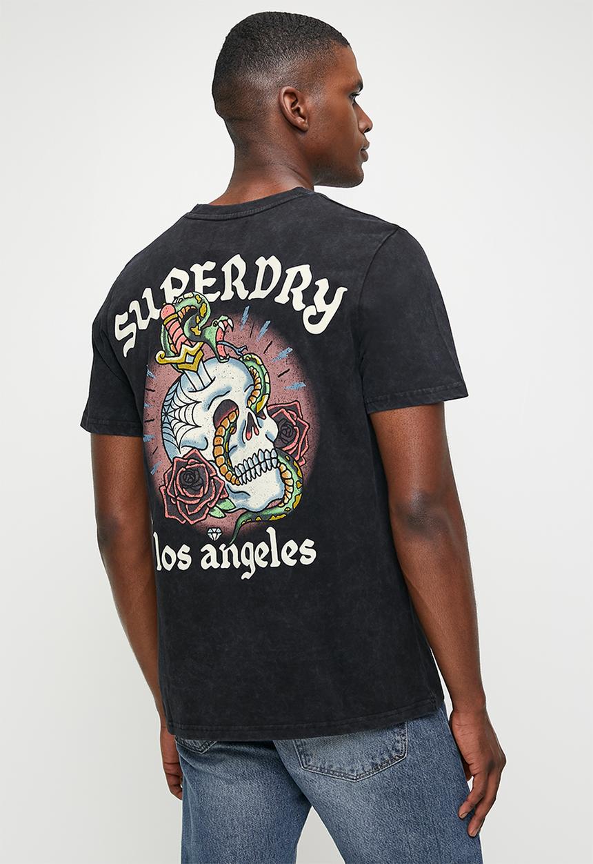 Superdry. - Tattoo graphic T-shirt - Black