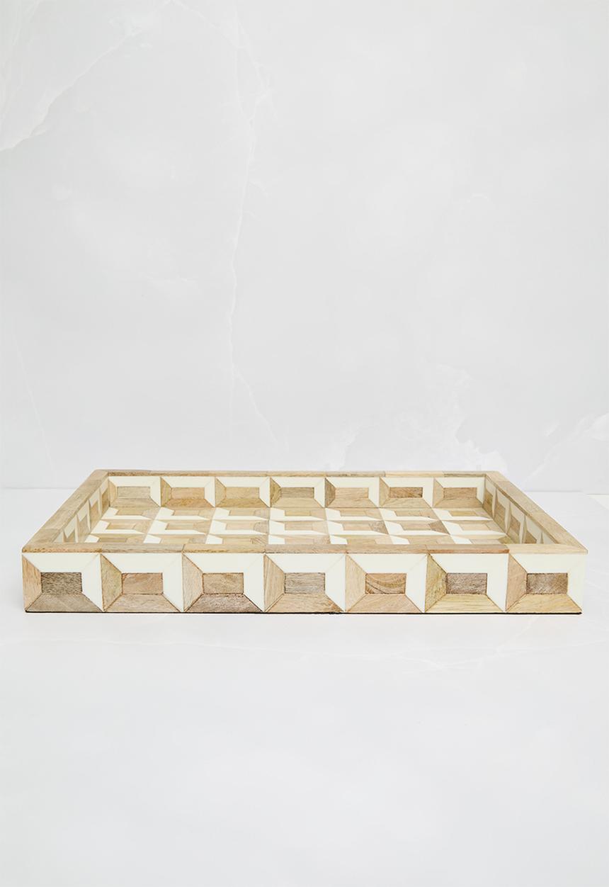 Sixth Floor - Wood & resin drinks tray - Natural