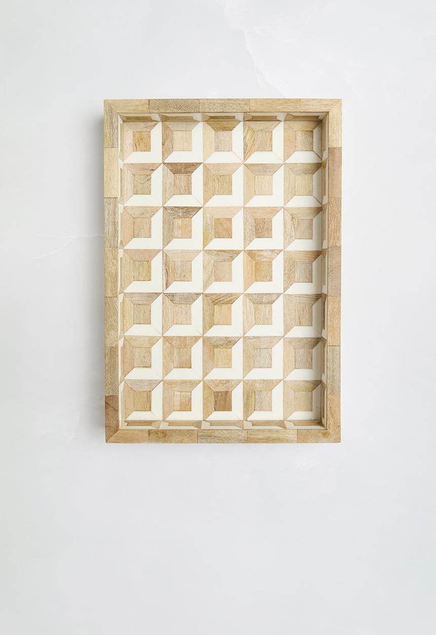 Sixth Floor - Wood & resin drinks tray - Natural