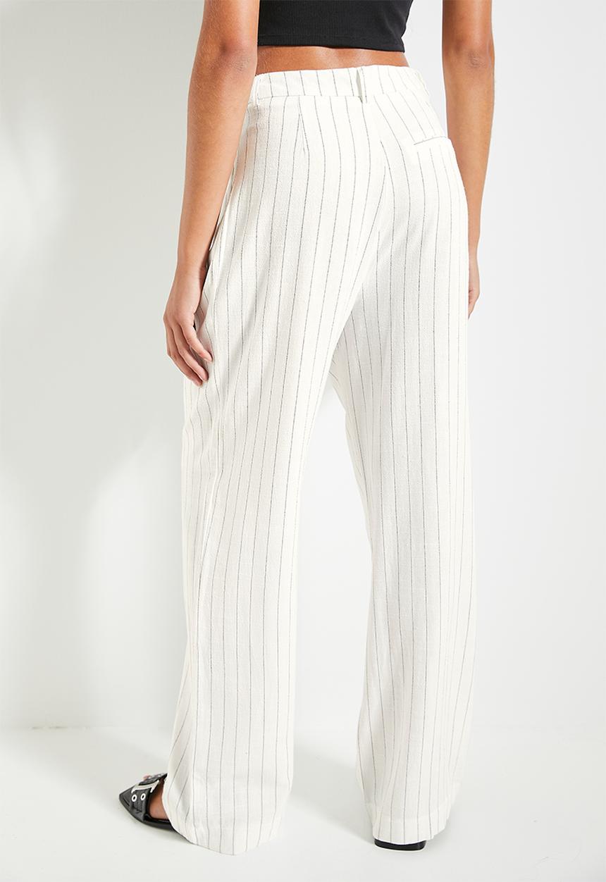Superbalist - Easy pinstripe wide leg (co-ord) - milk pinstripe