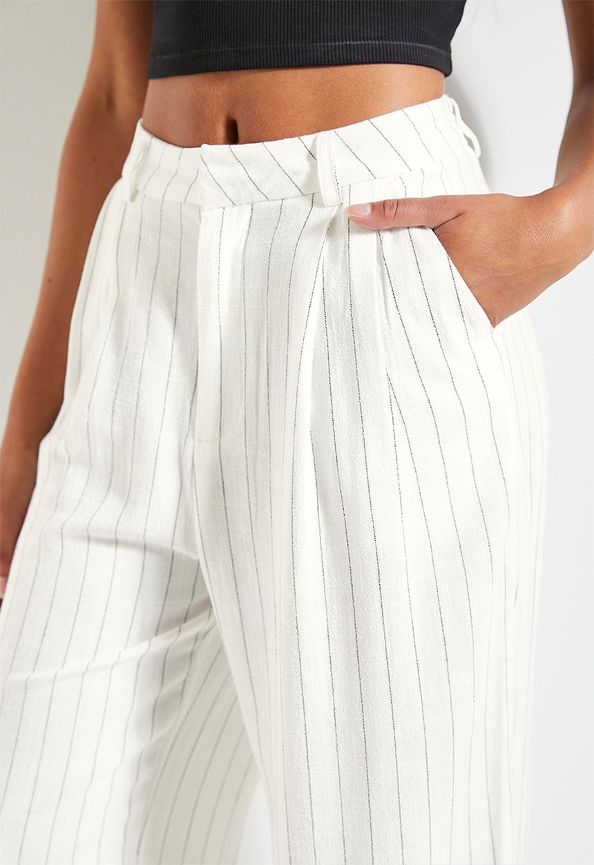 Superbalist - Easy pinstripe wide leg (co-ord) - milk pinstripe