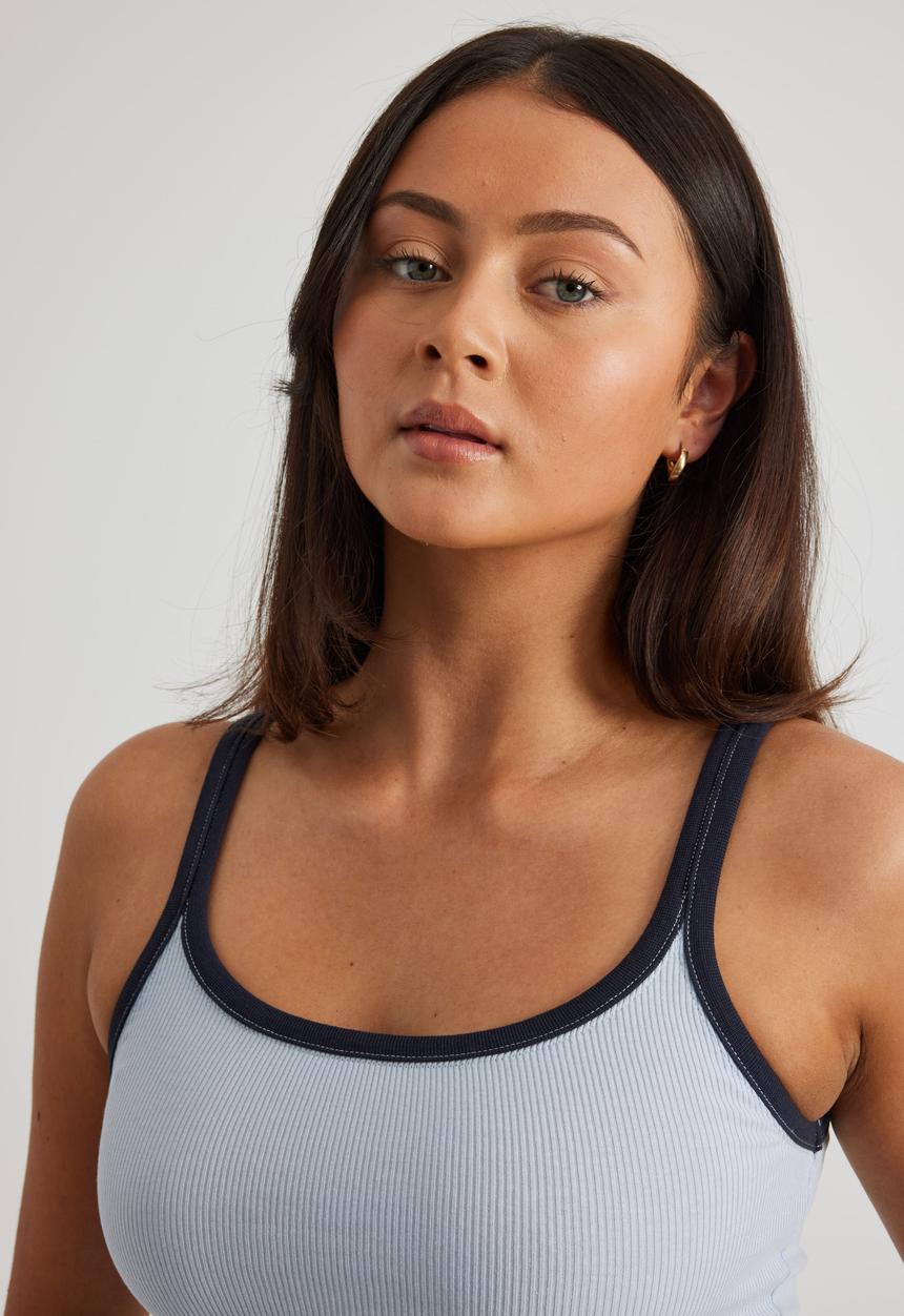 Factorie - Longline Tank - Cloud Blue/Navy