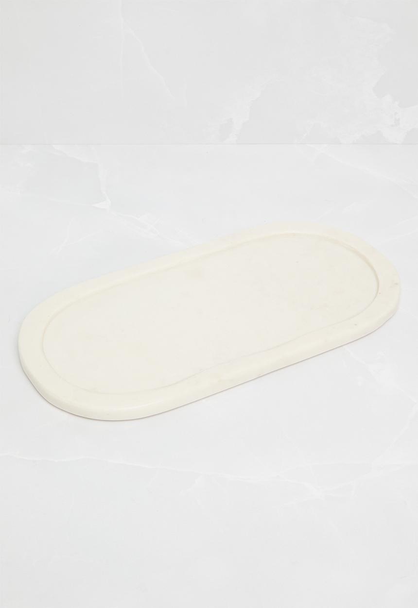 Sixth Floor - Pill marble platter - white