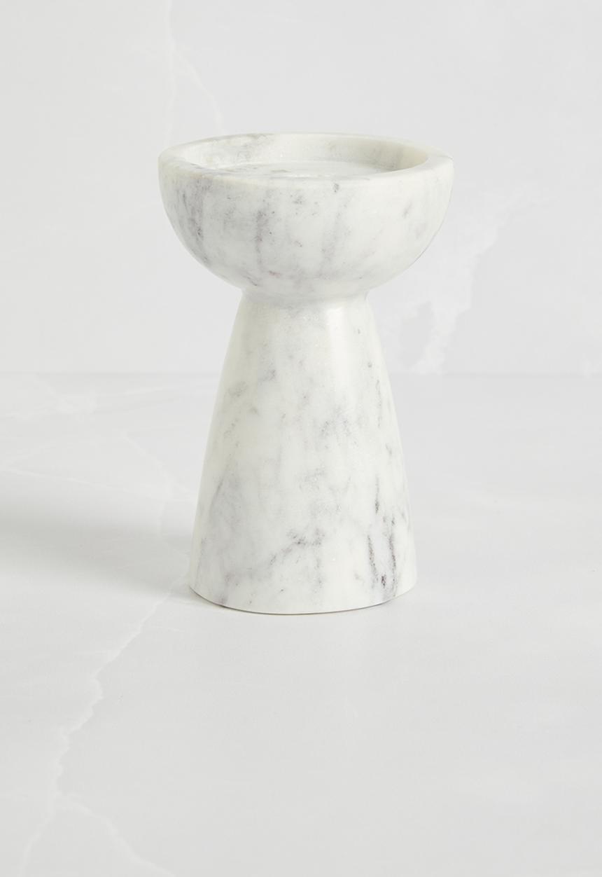 Sixth Floor - Marble Candle Holder - white