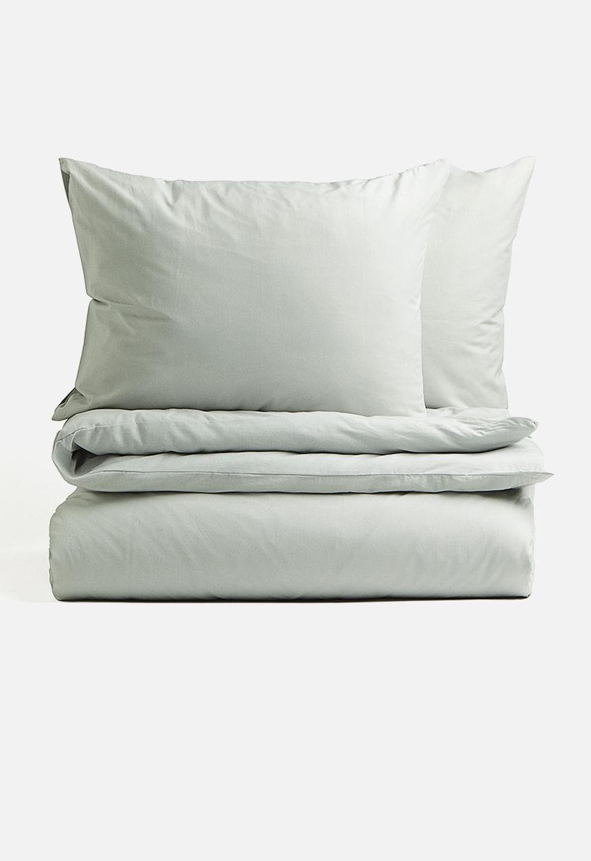 H&M - Cotton double/king duvet cover set - sage green