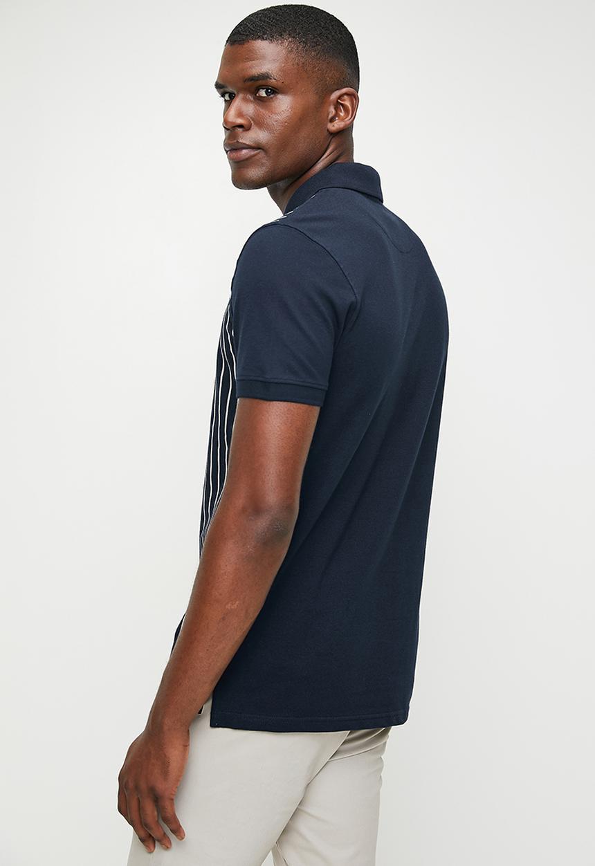 POLO - Verti Stripe Short Sleeve Golfer - Navy