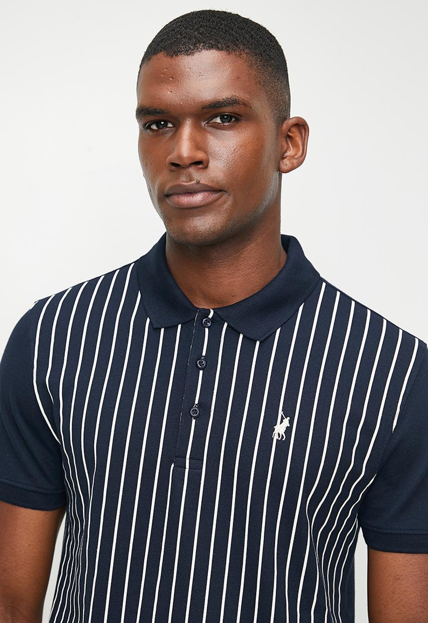 POLO - Verti Stripe Short Sleeve Golfer - Navy