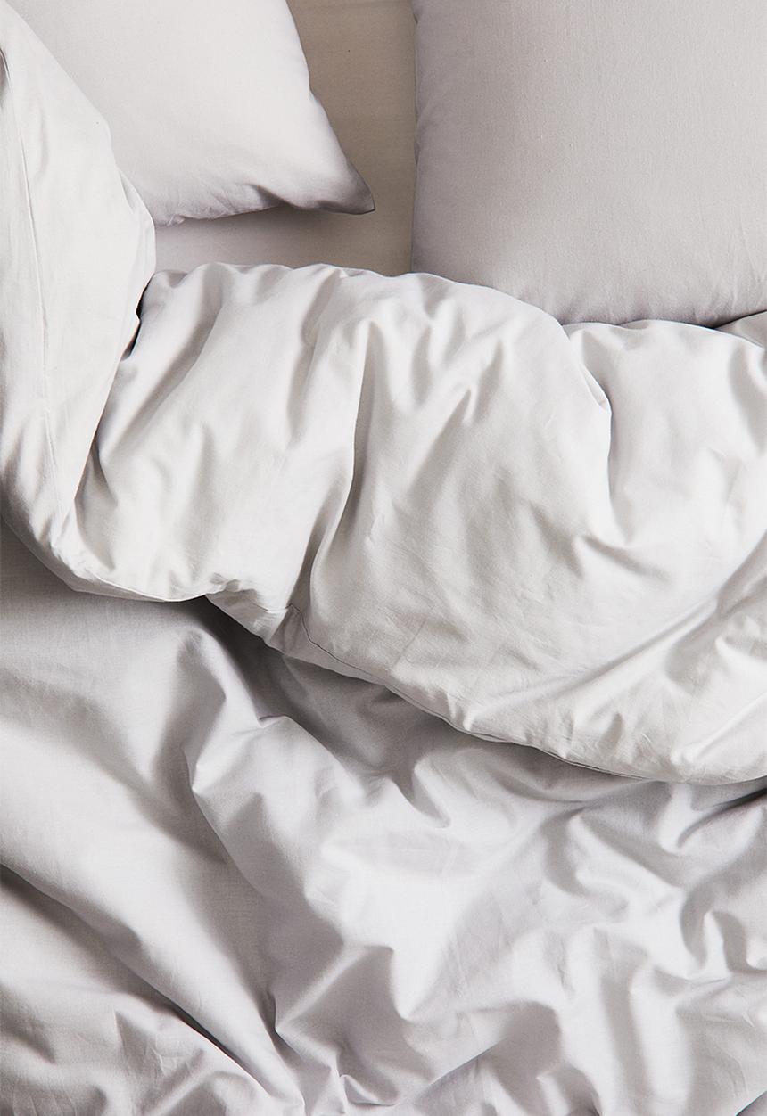 H&M - Cotton double/king duvet cover set - light grey
