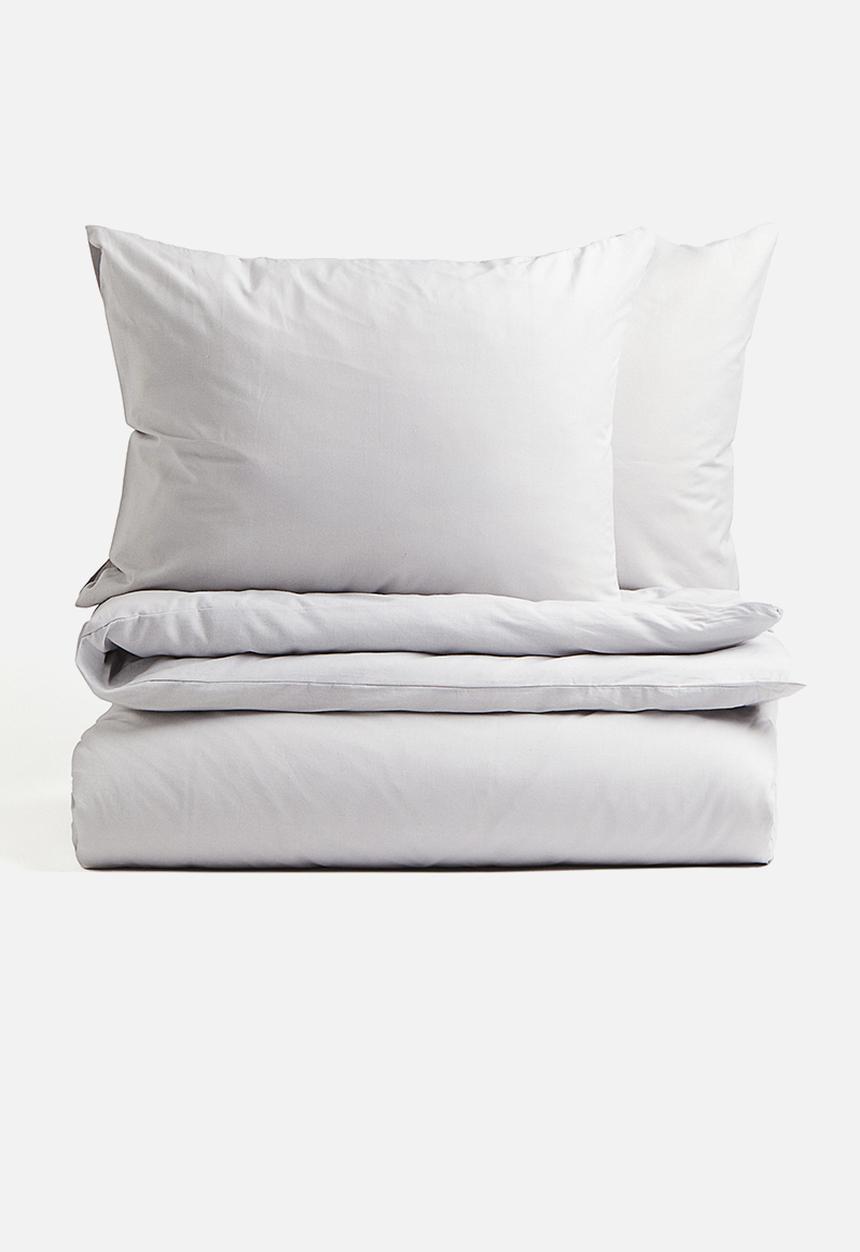 H&M - Cotton double/king duvet cover set - light grey