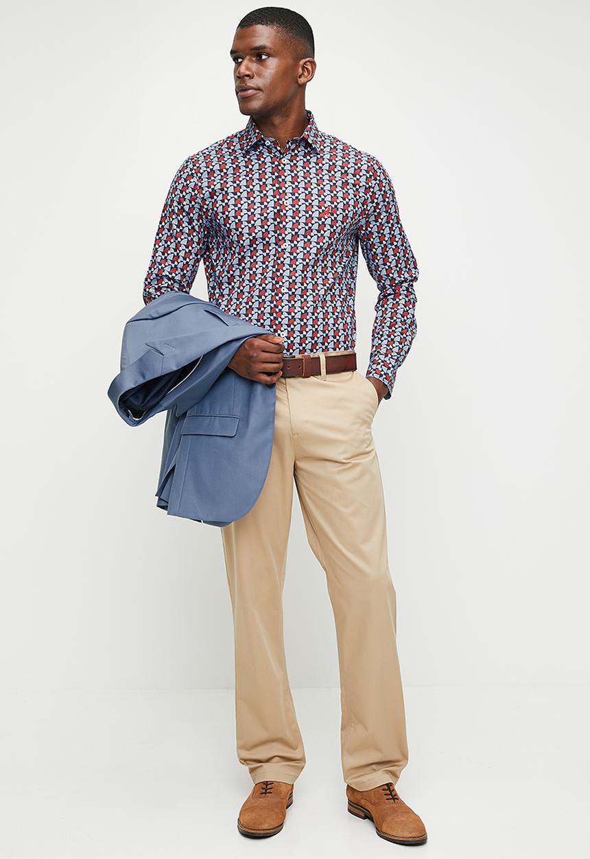 POLO - Nicholas Long Sleeve Geometric Printed Shirt - Multi