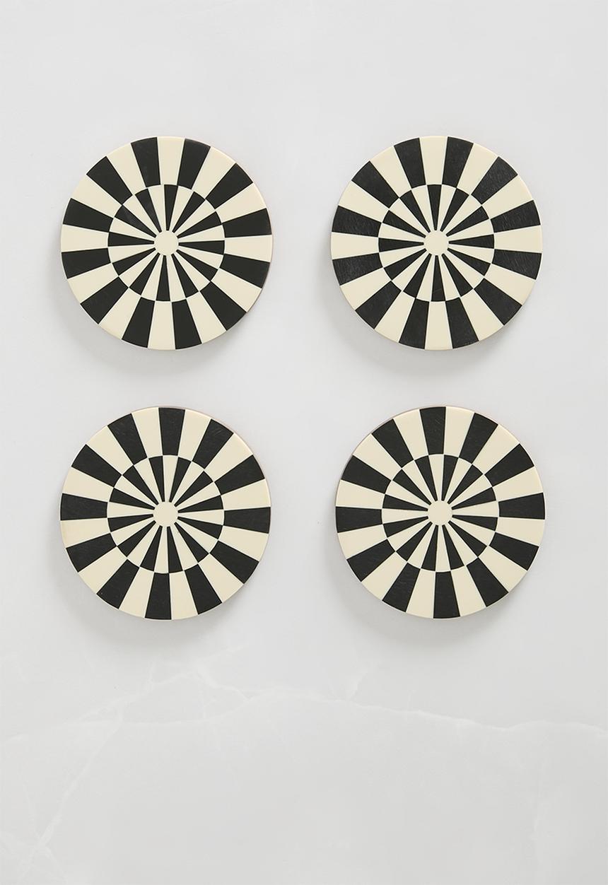 Sixth Floor - Resin coaster set of 4 - Black & White