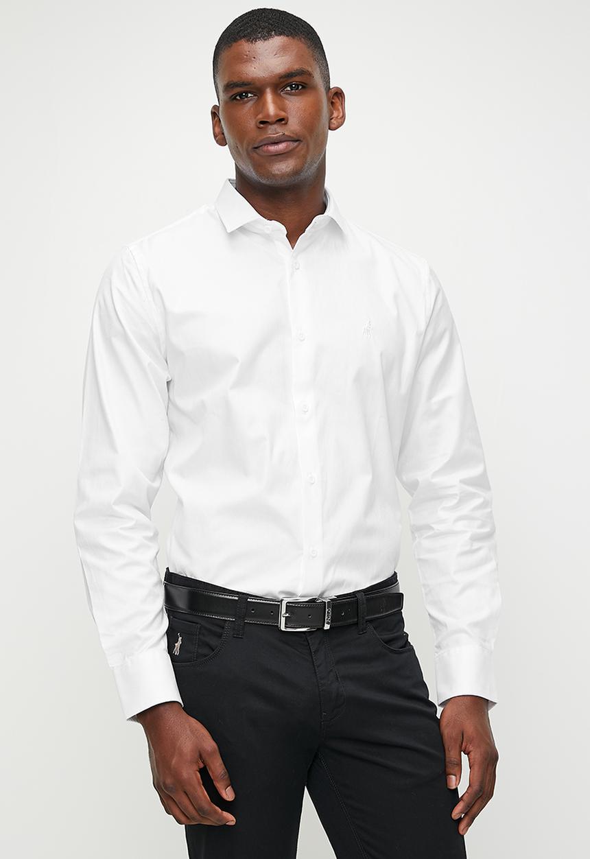 POLO - Charlie Textured Long Sleeve Shirt - White