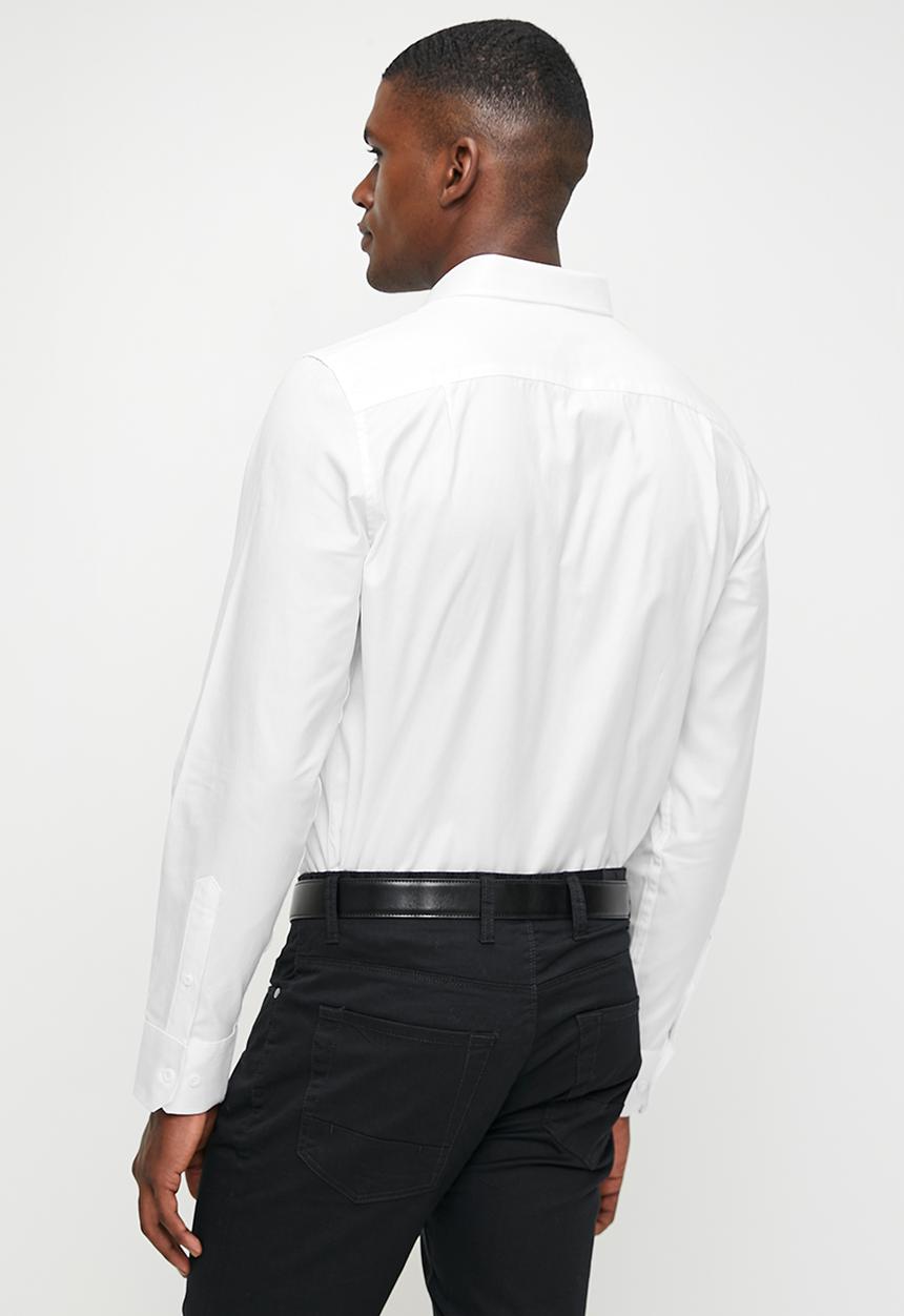 POLO - Charlie Textured Long Sleeve Shirt - White