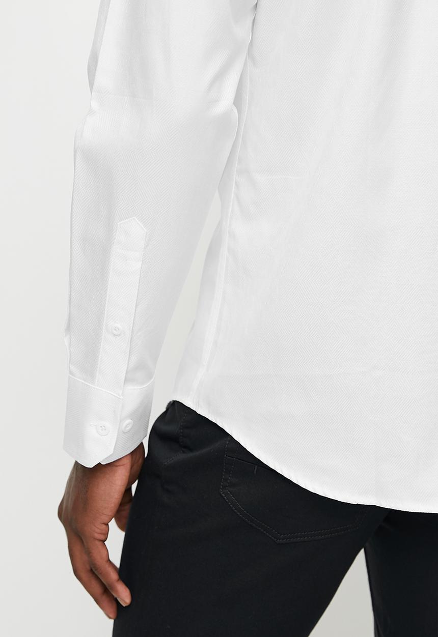 POLO - Charlie Textured Long Sleeve Shirt - White