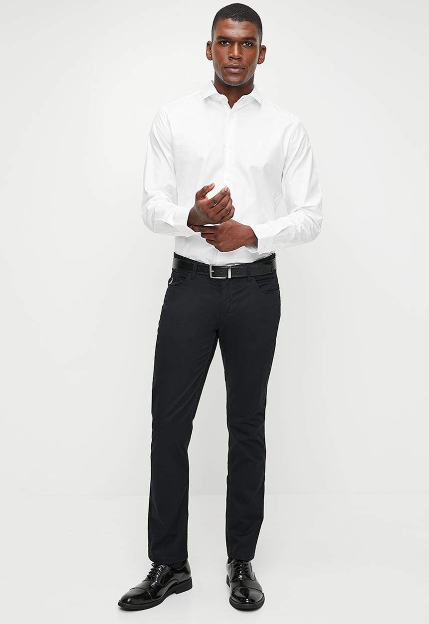 POLO - Charlie Textured Long Sleeve Shirt - White