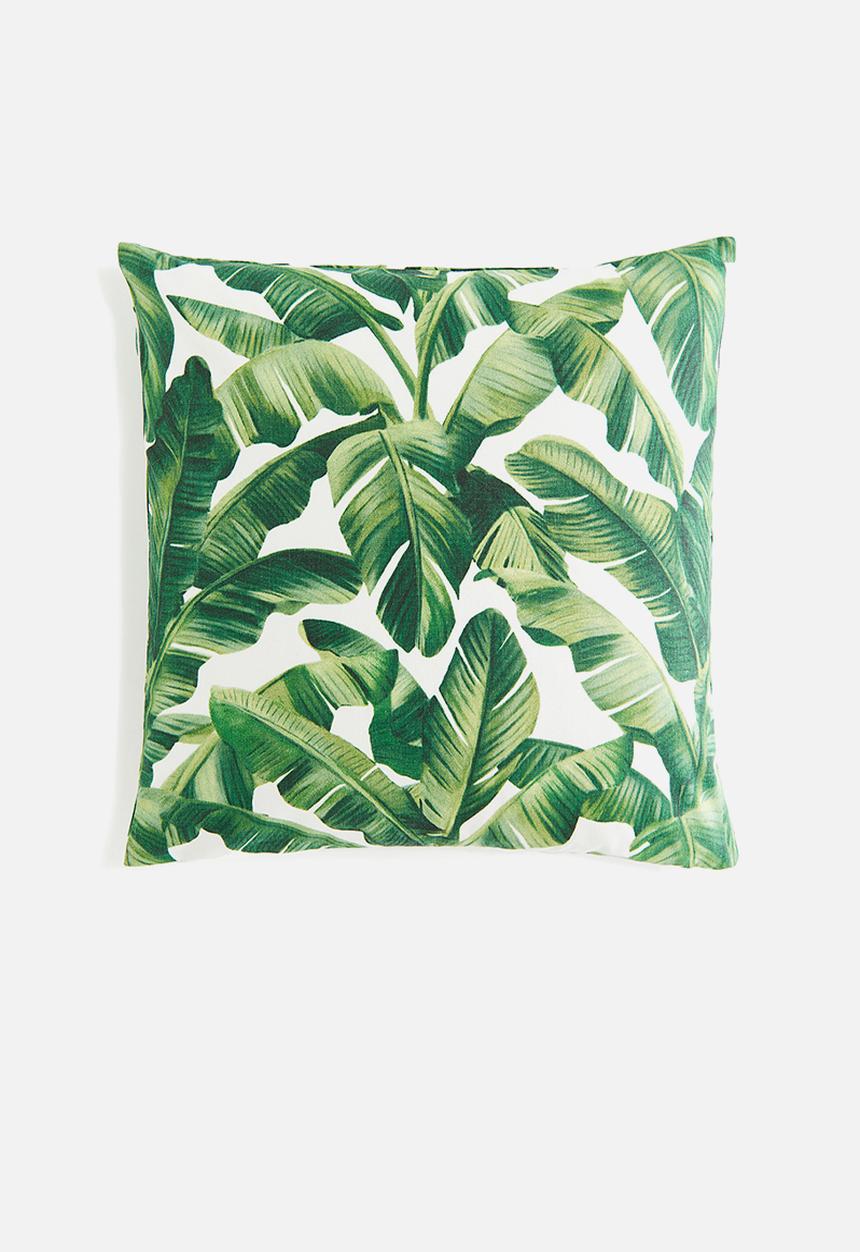 H&M - Outdoor cushion cover - light beige leaves