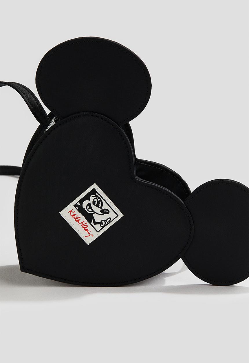 H&M - Keith Haring X H&M:  Appliqué shoulder bag - black