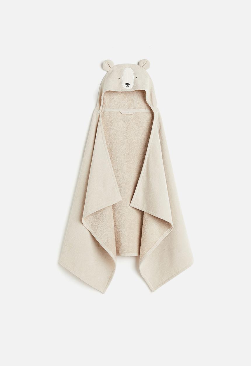 H&M - Hooded bath towel - light beige 