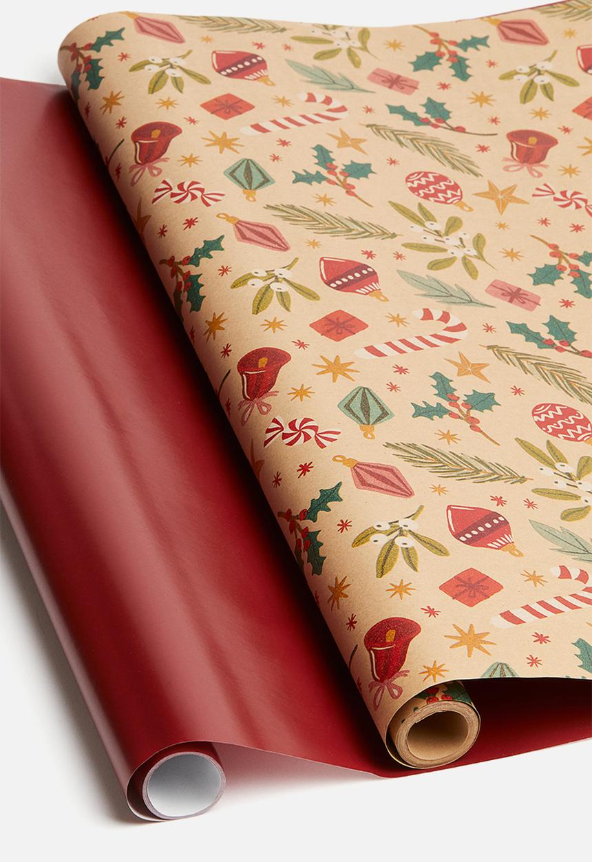 H&M - 2 pack gift wrap - red christmas