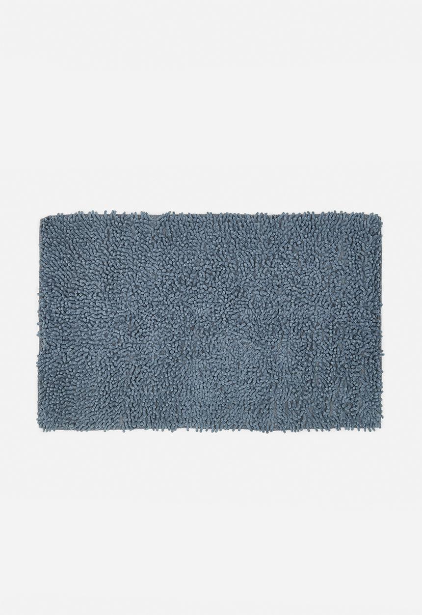Bathroom Solutions - Shaggy Bathroom Mat Cotton - Blue