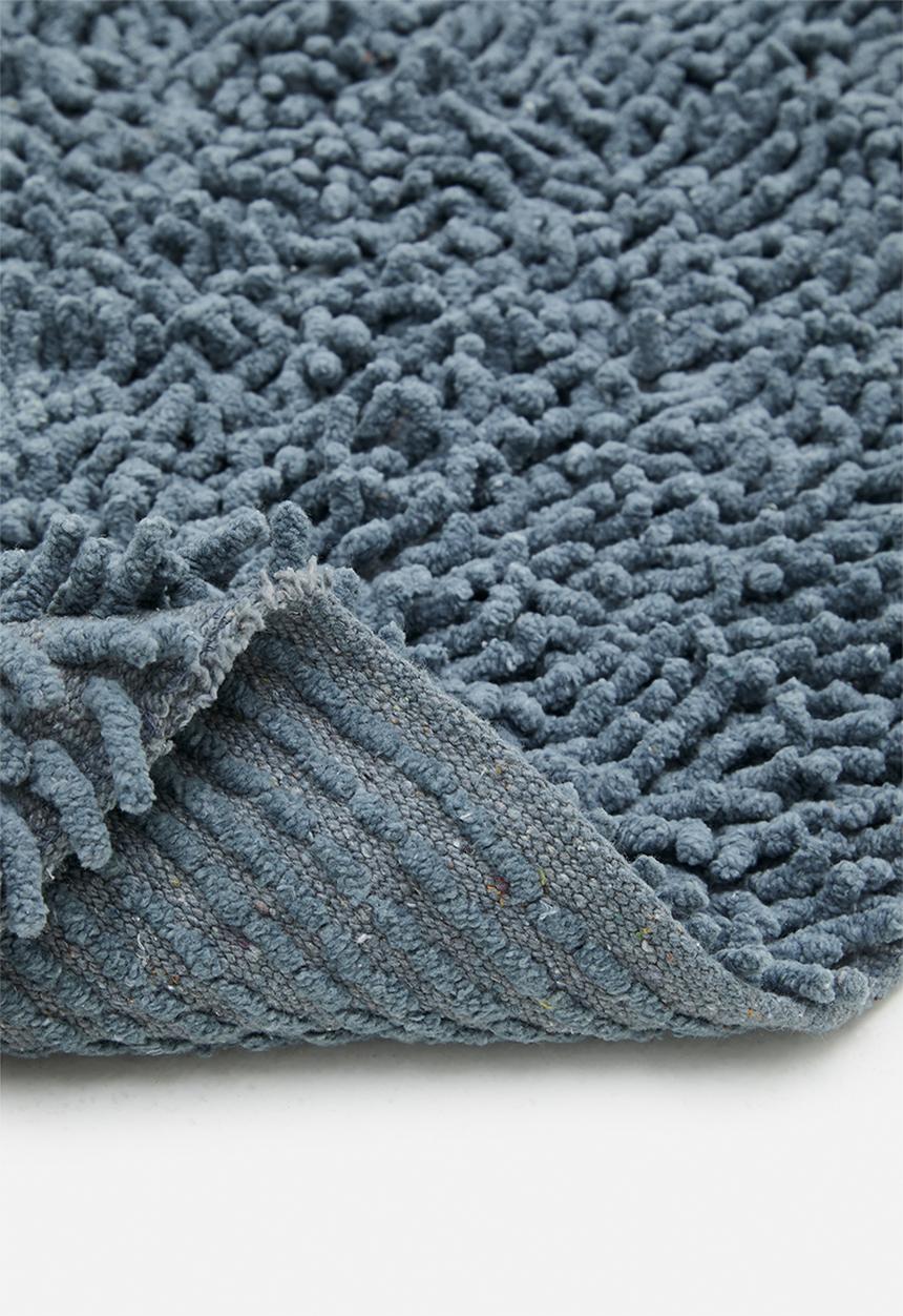 Bathroom Solutions - Shaggy Bathroom Mat Cotton - Blue