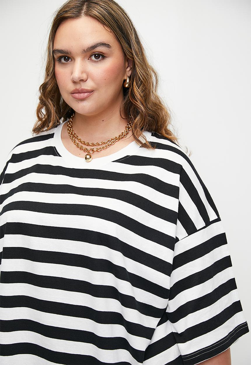 Superbalist - Oversized stripe tee plus - black stripe